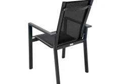 OUTFLEXX Premium Garten-Essgruppe, OUTFLEXX® anthrazit matt, Alu/Textilene, Tisch 180/240x100cm, 6 Stapelsessel