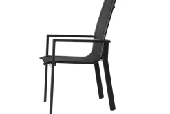 OUTFLEXX Premium Garten-Essgruppe, OUTFLEXX® anthrazit matt, Alu/Textilene, Tisch 180/240x100cm, 6 Stapelsessel