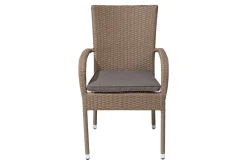 OUTFLEXX Rabida Basic Stapelstuhl, champagner-meliert, Polyrattan, 64 x 56 x 92 cm, inkl. Polster