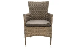 OUTFLEXX Rabida Basic Stapelsessel, champagner-meliert, Polyrattan, 59 x 62 x 92 cm, inkl. Polster