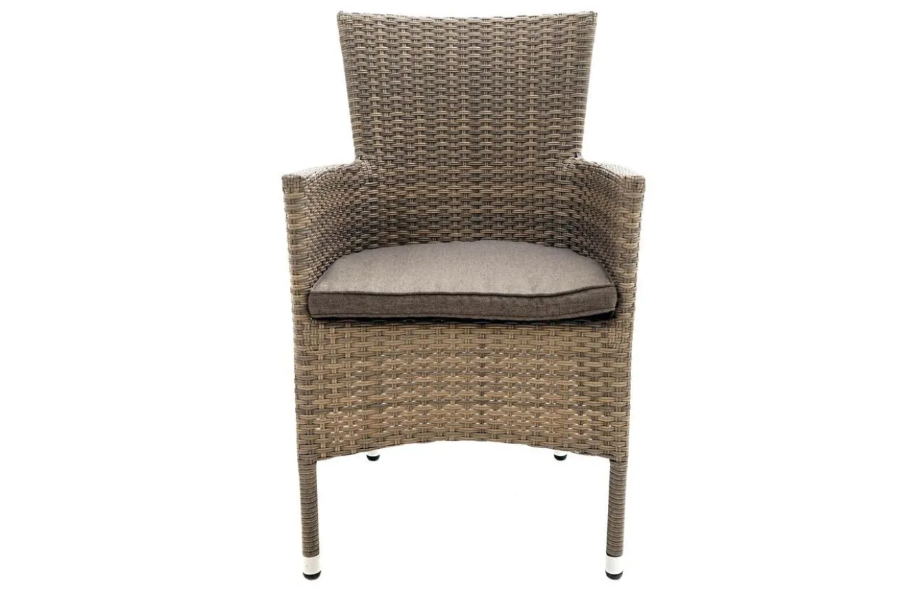 OUTFLEXX Rabida Basic Stapelsessel, champagner-meliert, Polyrattan, 59 x 62 x 92 cm, inkl. Polster