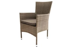OUTFLEXX Rabida Basic Stapelsessel, champagner-meliert, Polyrattan, 59 x 62 x 92 cm, inkl. Polster