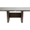 OUTFLEXX Rabida Dining Tisch, champagner-meliert, Polyrattan, 220 x 100 cm, Glasplatte in Steinoptik