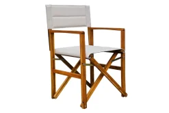 OUTFLEXX Regiestuhl, creme/natur, Akazie/Polyester, 56 x 55 x 88 cm, FSC®-zertifiziertes Produkt