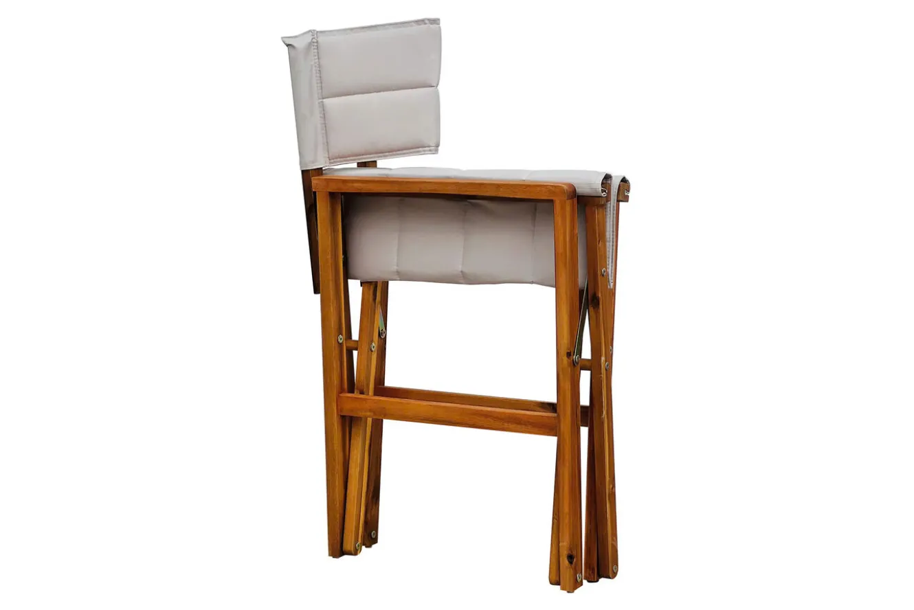 OUTFLEXX Regiestuhl, creme/natur, Akazie/Polyester, 56 x 55 x 88 cm, FSC®-zertifiziertes Produkt