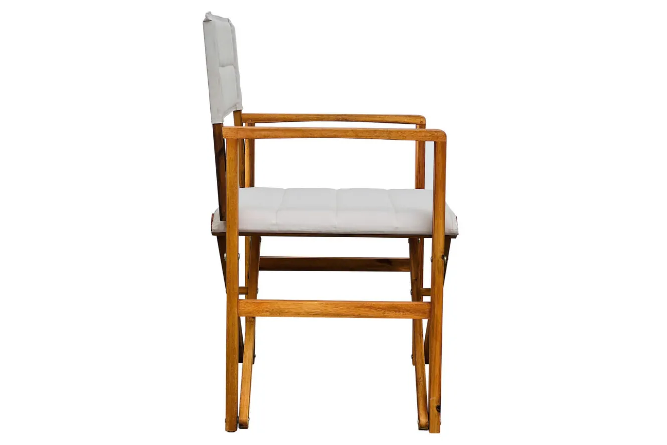 OUTFLEXX Regiestuhl, creme/natur, Akazie/Polyester, 56 x 55 x 88 cm, FSC®-zertifiziertes Produkt