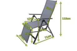 OUTFLEXX Relaxsessel, anthrazit/grau, Alu/Textilene, 67x71x45cm