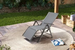 OUTFLEXX Relaxsessel, anthrazit/grau, Alu/Textilene, 67x71x45cm
