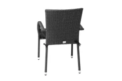 OUTFLEXX Rocking Basic Stapelstuhl, grau/braun-meliert, Polyrattan, 56 x 64 x 92 cm, inkl. Polster