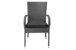 OUTFLEXX Rocking Basic Stapelstuhl, grau/braun-meliert, Polyrattan, 56 x 64 x 92 cm, inkl. Polster