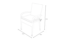 OUTFLEXX Rocking Basic Stapelstuhl, grau/braun-meliert, Polyrattan, 56 x 64 x 92 cm, inkl. Polster