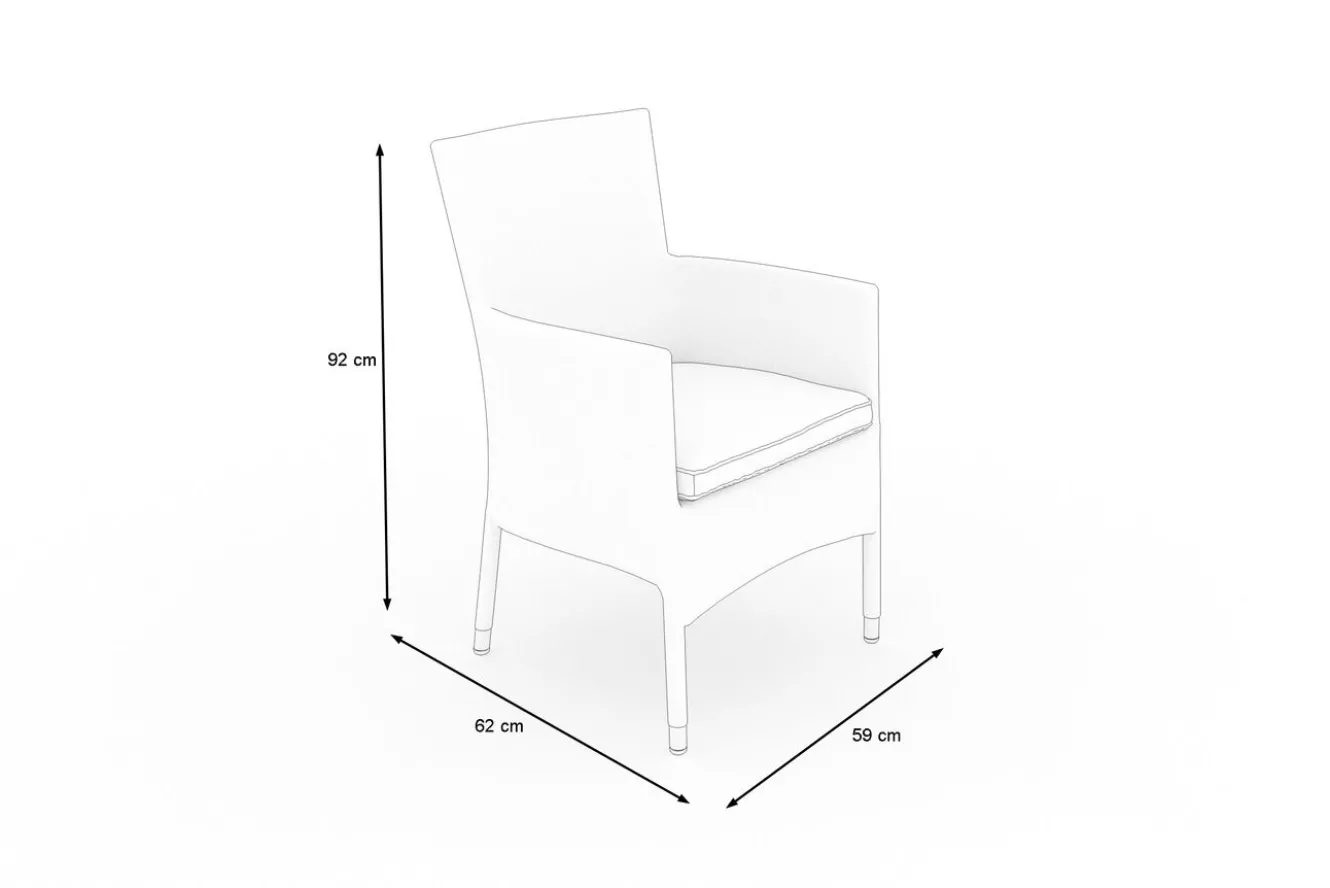 OUTFLEXX Rocking Basic Stapelsessel, grau/braun-meliert, Polyrattan, 59 x 62 x 92 cm, inkl. Polster
