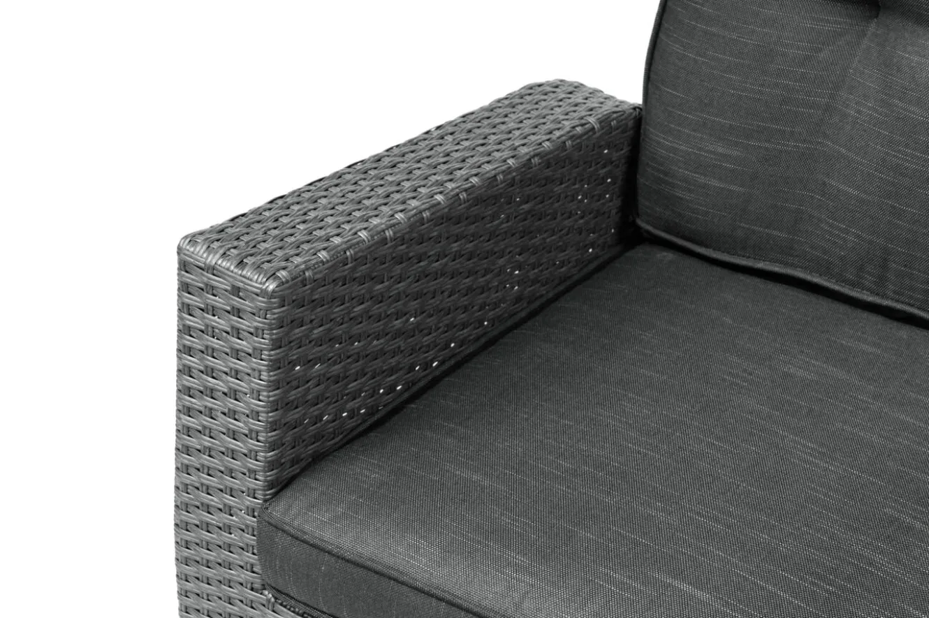 OUTFLEXX Rocking Comfort Dining / Lounge Sessel, grau/braun-meliert, Polyrattan, verstellbar