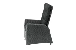 OUTFLEXX Rocking Comfort Dining / Lounge Sessel, grau/braun-meliert, Polyrattan, verstellbar