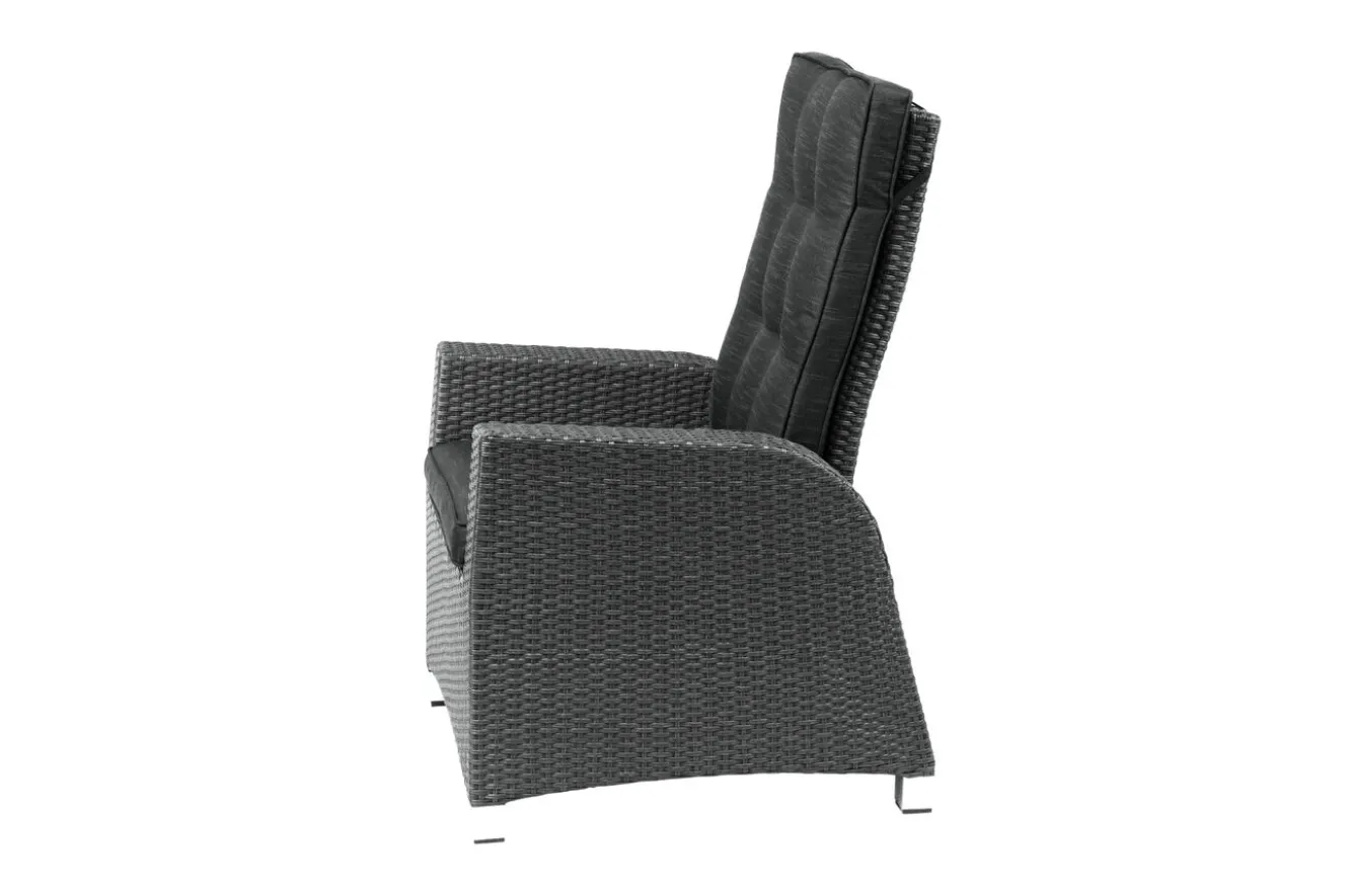 OUTFLEXX Rocking Comfort Dining / Lounge Sessel, grau/braun-meliert, Polyrattan, verstellbar