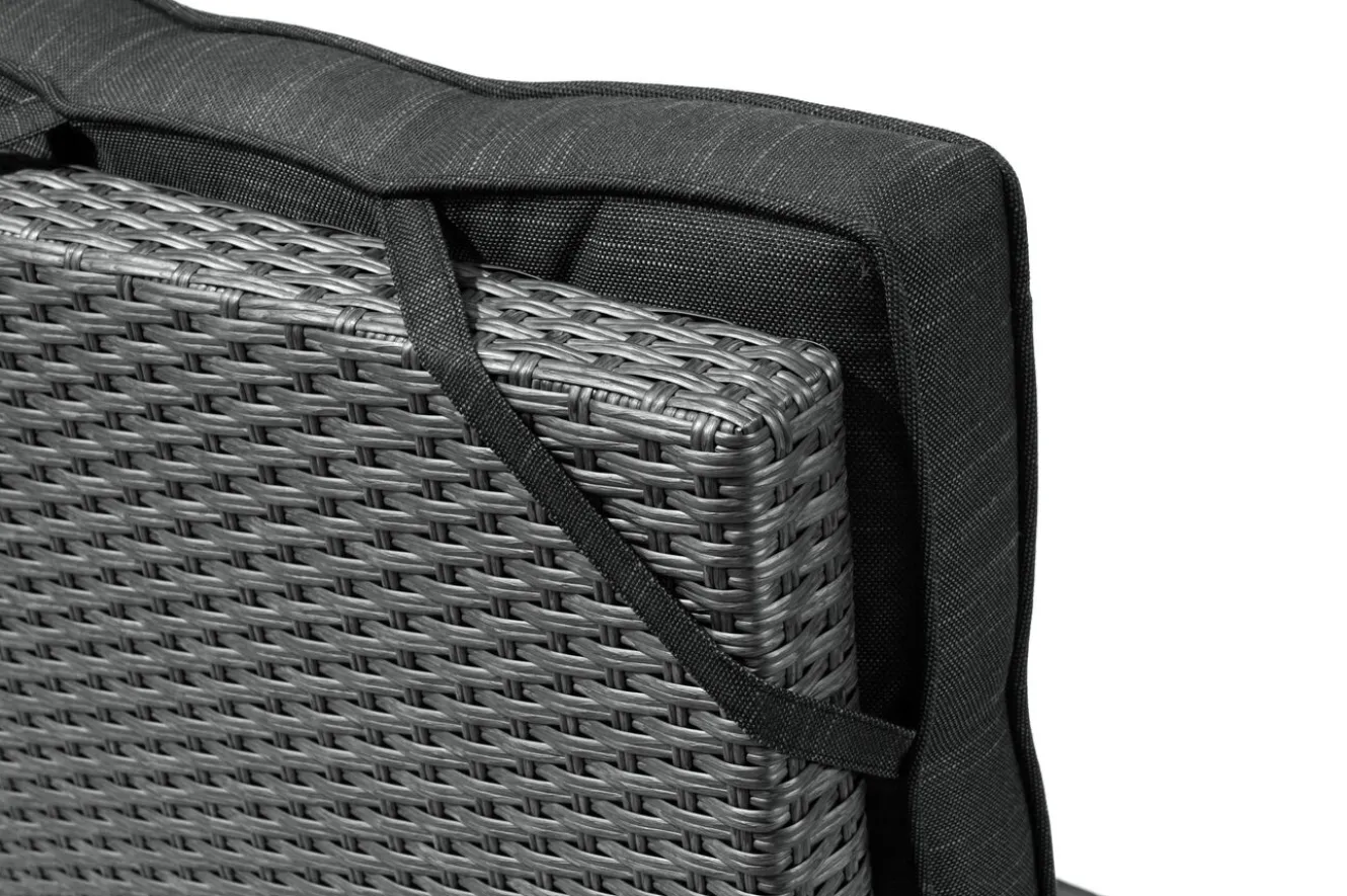 OUTFLEXX Rocking Comfort Dining / Lounge Sessel, grau/braun-meliert, Polyrattan, verstellbar