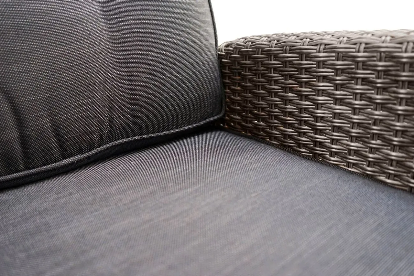 OUTFLEXX Rocking Comfort Dining / Lounge Sessel, grau/braun-meliert, Polyrattan, verstellbar