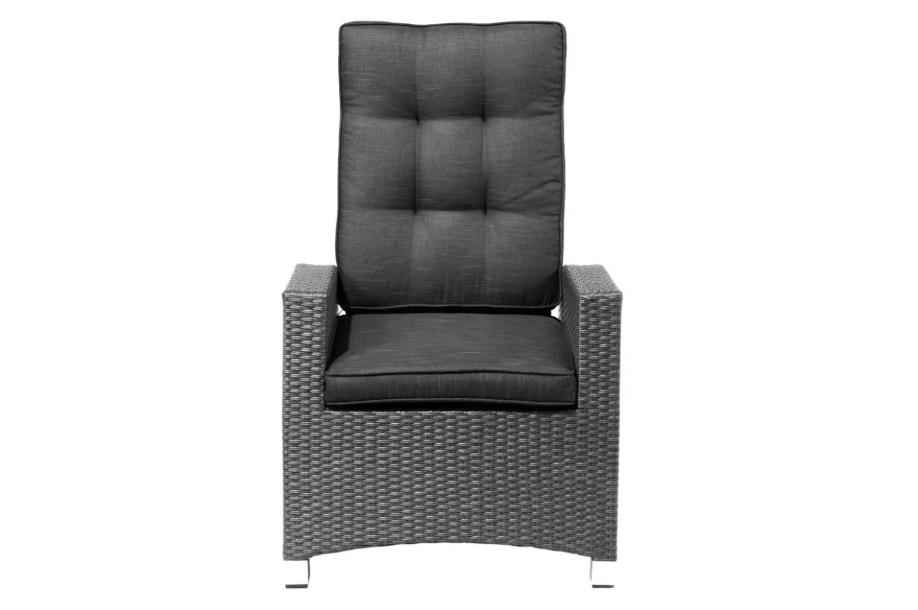OUTFLEXX Rocking Comfort Dining / Lounge Sessel, grau/braun-meliert, Polyrattan, verstellbar