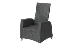 OUTFLEXX Rocking Comfort Dining / Lounge Sessel, grau/braun-meliert, Polyrattan, verstellbar