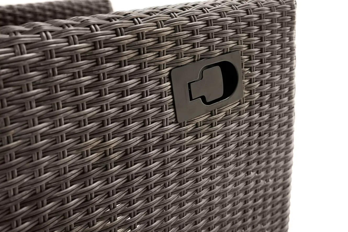 OUTFLEXX Rocking Comfort Dining / Lounge Sessel, grau/braun-meliert, Polyrattan, verstellbar