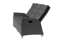 OUTFLEXX Rocking Comfort Dining / Lounge 3-Sitzer Sofa, grau/braun-meliert, Polyrattan, 210x85x112 cm, verstellbar