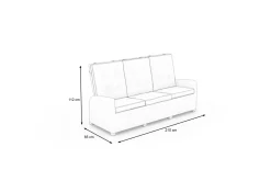 OUTFLEXX Rocking Comfort Dining / Lounge 3-Sitzer Sofa, grau/braun-meliert, Polyrattan, 210x85x112 cm, verstellbar