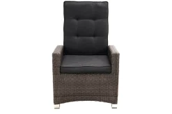 OUTFLEXX Rocking Comfort Garten-Essgruppe, grau/braun-meliert, Polyrattan, Tisch 220 x 100 cm, 3 Loungesessel+3-Sitzer