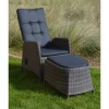 OUTFLEXX Rocking Comfort Garten-Essgruppe, grau/braun-meliert, Polyrattan, Tisch 220 x 100 cm, 6-7 Personen
