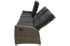 OUTFLEXX Rocking Comfort Garten-Essgruppe, grau/braun-meliert, Polyrattan, Tisch 220 x 100 cm, 6-7 Personen