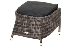 OUTFLEXX Rocking Comfort Garten-Essgruppe, grau/braun-meliert, Polyrattan, Tisch 220 x 100 cm, 6-7 Personen