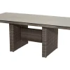 OUTFLEXX Rocking Comfort Set, grau/braun-meliert, Polyrattan, Tisch 220 x 100 cm, 6 Personen