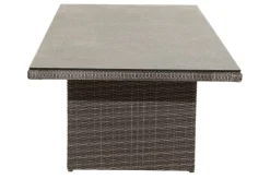OUTFLEXX Rocking Comfort Set, grau/braun-meliert, Polyrattan, Tisch 220 x 100 cm, 6 Personen