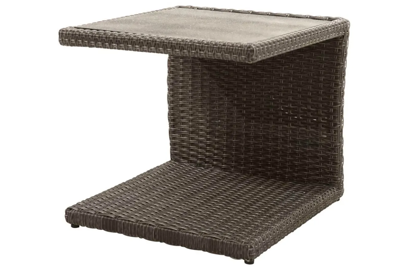 OUTFLEXX Rocking Comfort Set, grau/braun-meliert, Polyrattan, Tisch 220 x 100 cm, 6 Personen