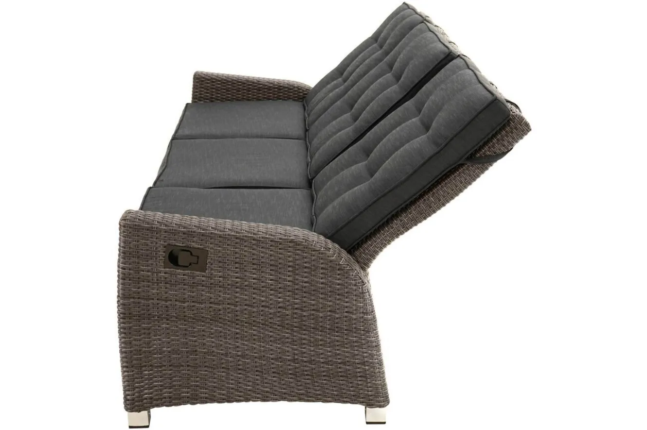 OUTFLEXX Rocking Comfort Set, grau/braun-meliert, Polyrattan, Tisch 220 x 100 cm, 6 Personen