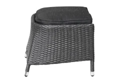 OUTFLEXX Rocking Dining Sessel, grau/braun-meliert, Polyrattan, verstellbar, mit Fußhocker