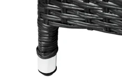 OUTFLEXX Rocking Dining Sessel, grau/braun-meliert, Polyrattan, verstellbar, mit Fußhocker