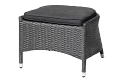 OUTFLEXX Rocking Dining Sessel, grau/braun-meliert, Polyrattan, verstellbar, mit Fußhocker