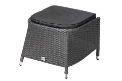 OUTFLEXX Rocking Dining Sessel, grau/braun-meliert, Polyrattan, verstellbar, mit Fußhocker