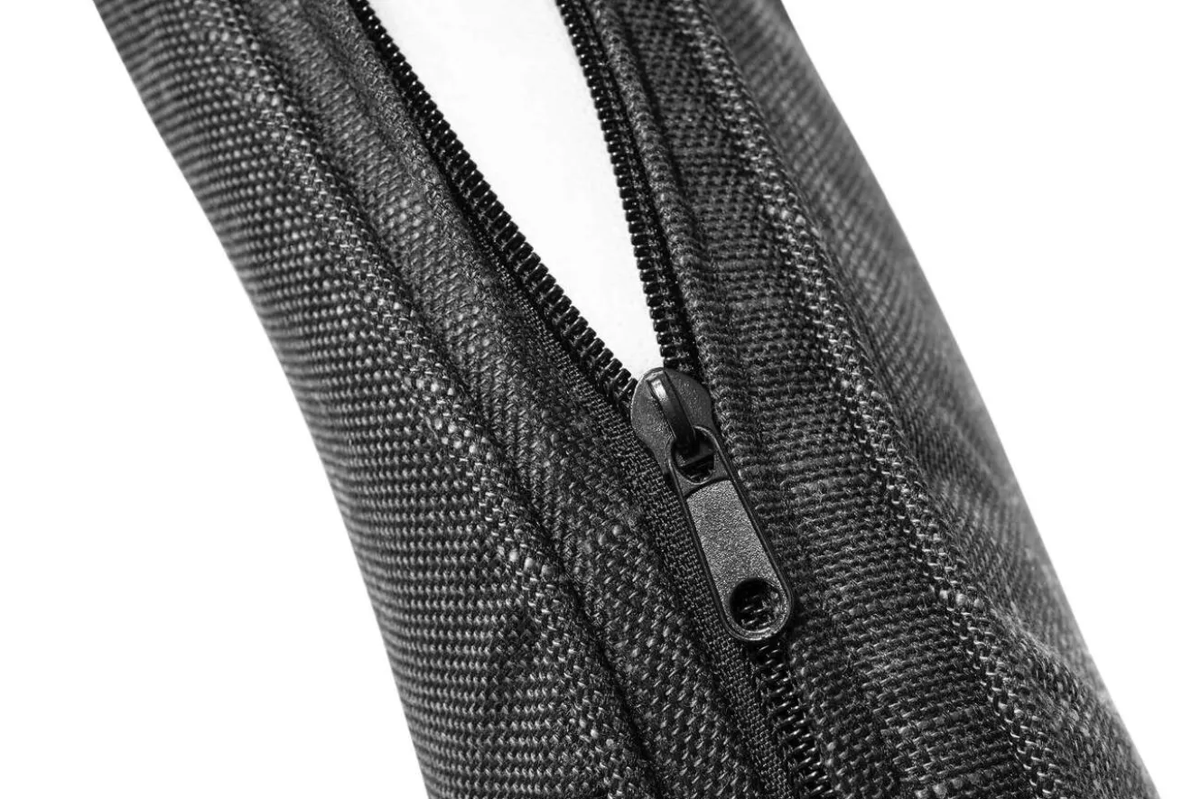 OUTFLEXX Rocking Dining Sessel, grau/braun-meliert, Polyrattan, verstellbar, mit Fußhocker