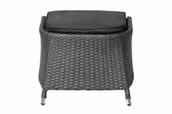 OUTFLEXX Rocking Dining Sessel, grau/braun-meliert, Polyrattan, verstellbar, mit Fußhocker
