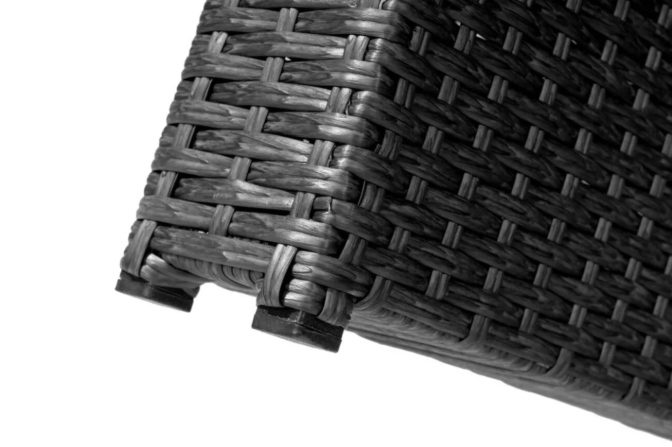 OUTFLEXX Rocking Garten-Essgruppe, grau/schwarz, Polyrattan, Tisch 220 x 100 cm, 6 Sessel