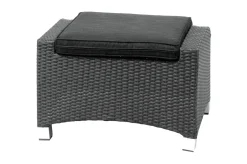 OUTFLEXX Rocking Hocker, grau/braun-meliert, Polyrattan, 71x45x56 cm, zu Loungesessel, inkl. Polster