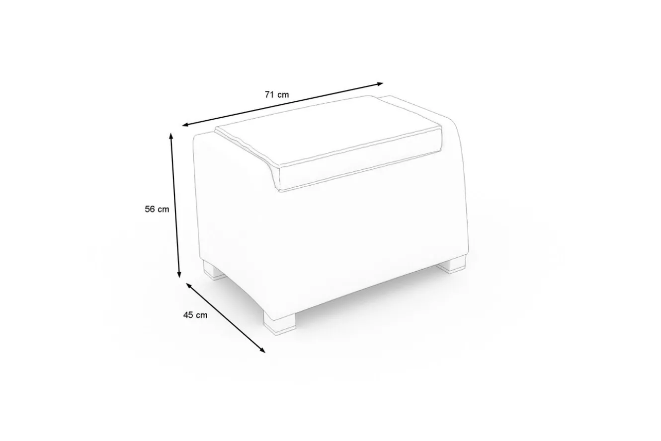 OUTFLEXX Rocking Hocker, grau/braun-meliert, Polyrattan, 71x45x56 cm, zu Loungesessel, inkl. Polster