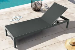 OUTFLEXX Rollliege, anthrazit matt, Aluminium, 193x60x32,5cm, Rückenlehne verstellbar