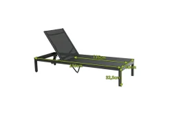 OUTFLEXX Rollliege, anthrazit matt, Aluminium, 193x60x32,5cm, Rückenlehne verstellbar