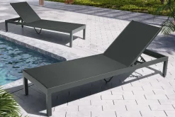 OUTFLEXX Rollliege, anthrazit matt, Aluminium, 193x60x32,5cm, Rückenlehne verstellbar