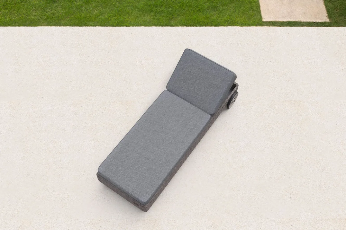 OUTFLEXX Rollliege, grau, Polyrattan, 200x70x27,5cm, Rückenlehne 5-fach verstellbar