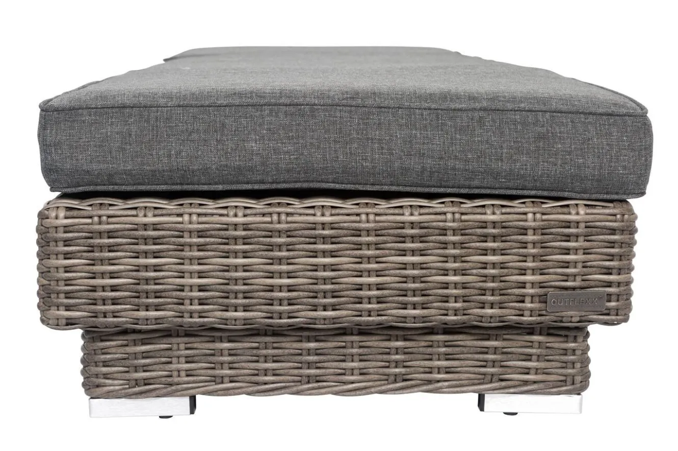 OUTFLEXX Rollliege, grau, Polyrattan, 200x70x27,5cm, Rückenlehne 5-fach verstellbar
