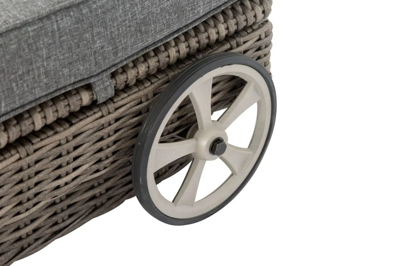 OUTFLEXX Rollliege, grau, Polyrattan, 200x70x27,5cm, Rückenlehne 5-fach verstellbar