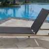 OUTFLEXX Rollliege, schwarz, Edelstahl/Textilene, verstellbare Rückenlehne, 212x71x36cm